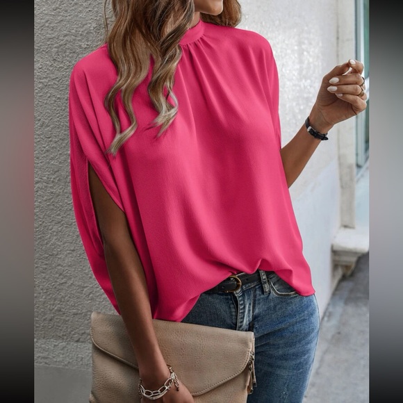 Boho tie back batwing sleeve top - Picture 3 of 14